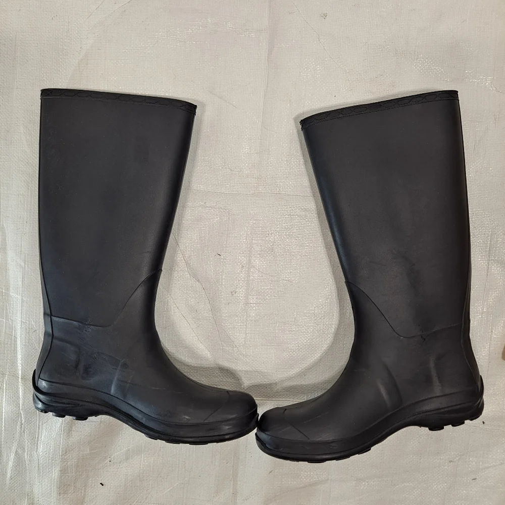 Kamik Black Olivia Tall Rubber Rain Boots